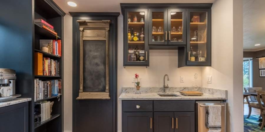 Remodeled bar with updated sink.