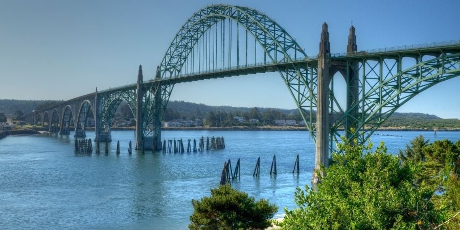 Newport, OR bridge and bayfront